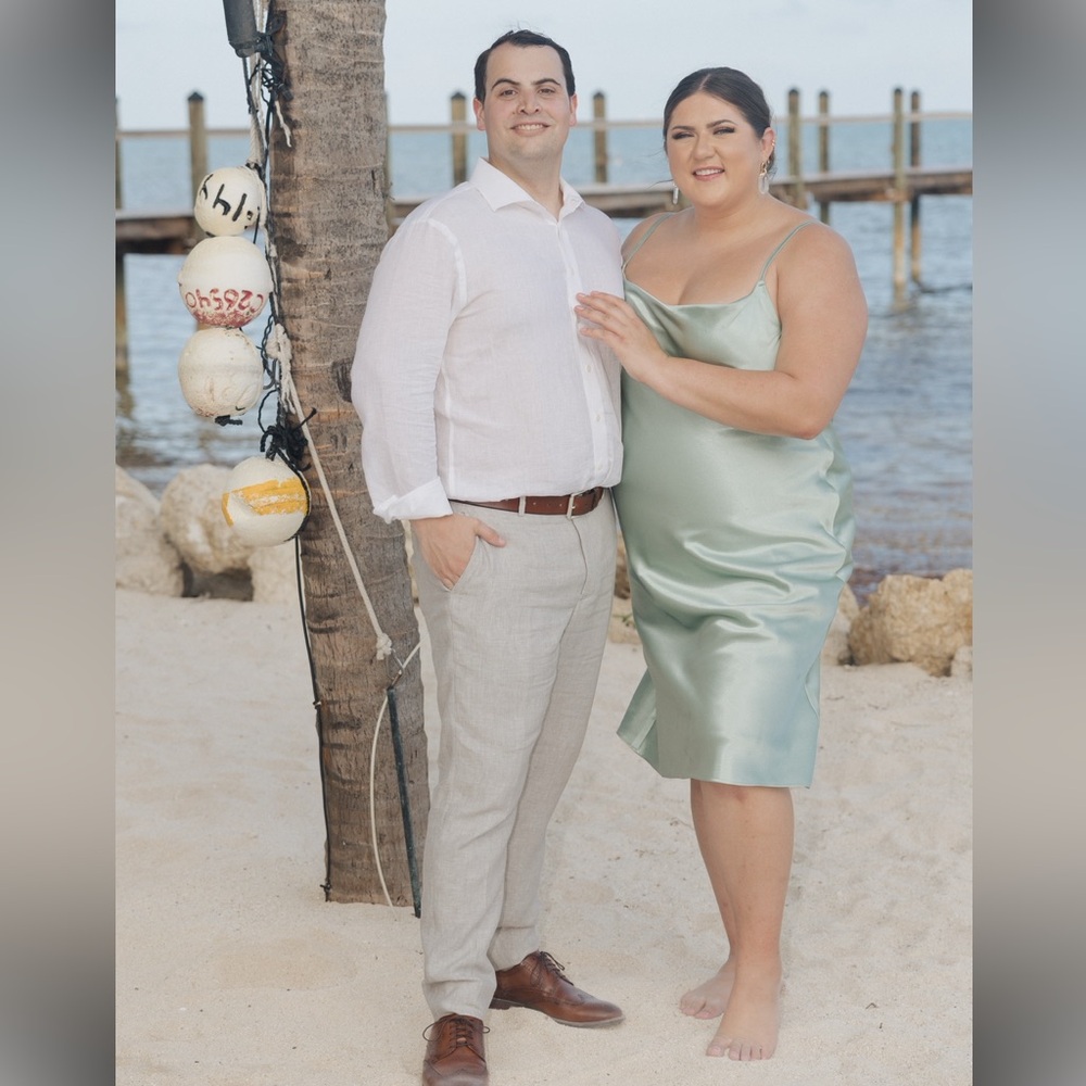 Elegant Satin Slip Dress in Light Green